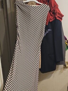 H&M Black and White Striped Dress